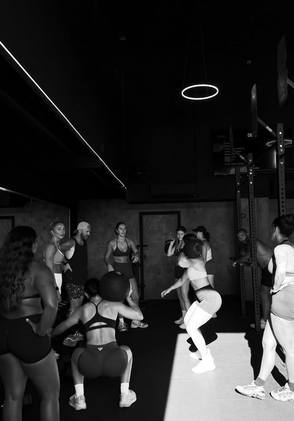 Candid photo of a training class on the gym floor